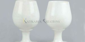 White Marble Wine Glass