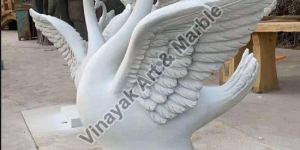 White Marble Swan Statue