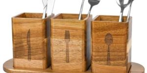 Wooden Cutlery Stand
