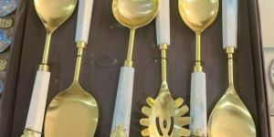 Stainless Steel Spoons with Golden Shine Premium Luxury Cutlery Set