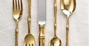 Stainless Steel Gold Touch Elegant Dining Spoons Premium Cutlery for Stylish Dining