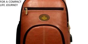 Rexine Dark Brown School Backpack