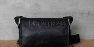 Mens Side Black Leather Bag