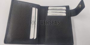 Mens Napa Bi Fold Black Leather Wallet