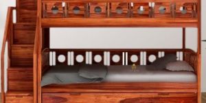 OVASTA SHEESHAM WOOD BUNK BED WITH BOX STORAGE