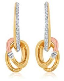 Women Stylish Chunky Dual Tone Diamond Earrings