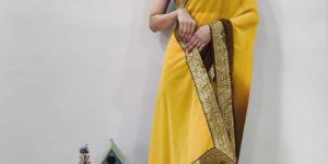 Yellow Color Ready to Wear Georgette Women Saree