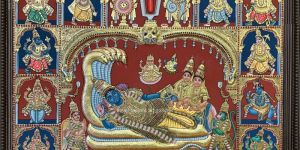 Ranganathar With Dasavathaaram Antique Style Tanjore Painting