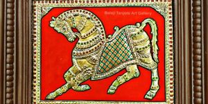 Vaasthu Horse Gold Tanjore Painting