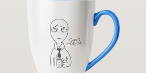 Black Printed Coffee Mug