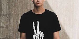 Coffee Printed Black Tshirt