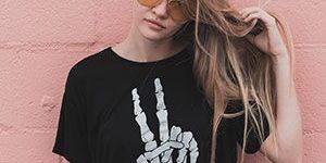 Women Printed Tshirt Coffee Black Color