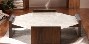 OCTA TRAVERTINE STONE COFFEE TABLE