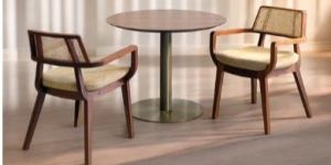 PATRICE SOLID TEAK WOOD & RATTAN DINING CHAIR