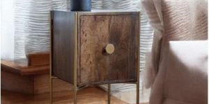 RETRO MANGO WOOD BEDSIDE TABLE