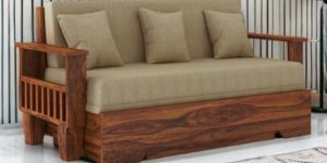 TRENDIREST 3 SEATER SOFA CUM BED SHEESHAM WOOD