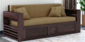 VIVAREST 3 SEATER WALNUT SOFA CUM BED SHEESHAM WOOD