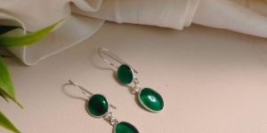 Women Green Stone Earrings