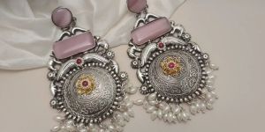 Women Silver Replica Danglers Earring