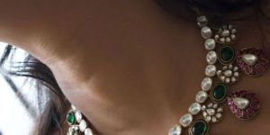 Women Noorani Ruby Emerald Victorian Kundan Necklace Set