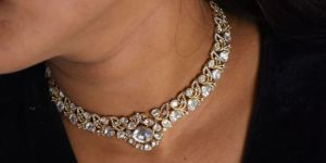 Women Peacock Majesty: Moissanite Kundan Necklace