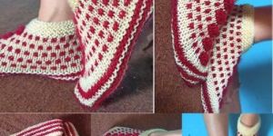 Handmade Woollen Crochet Knitted Socks