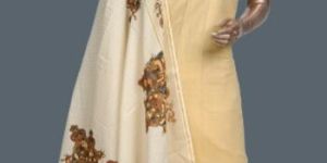 Designer Print Cream Tissue Salwar Set