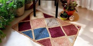 Handmade Multicolor Jute Rug