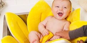 Budding Blooms Baby Bath Pad - White Yellow