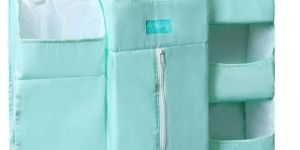 Crib Chronicles Portable Diaper Storage Crib Organizer-Sky Blue