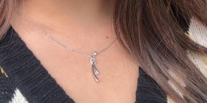 Women Open Holy Spirit Drop Pendant with Silver Chain