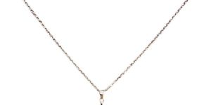 Women Teardrop Stone Pendant with Silver Chain