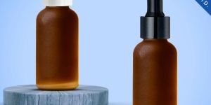 30ML Amber Frosted Glass Bottle With Black And White Dropper - 18mm