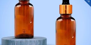 30ML Amber Glass Bottle With Golden And Silver Dropper 18mm