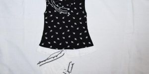 black white polka dot kids dress set