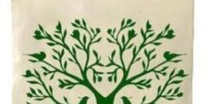 TREE PRINTED SIMPLE COTTON TOTE BAG