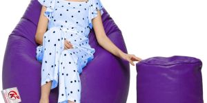 Purple Coaster Shine Teardrop Bean Bag Cover with Stool