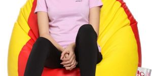 Yellow & Red Coaster Shine Teardrop Bean Bag Cover Without Beans -3XL