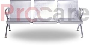 Three Seater Waiting Chair Chrome Plated