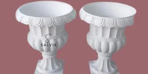 White Marble Tulsi Pot