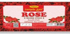 TempleJyot Rose Incense Stick 250gm Roll Pack