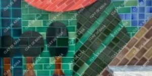 Multi Color Abstract Handmade Wall Mural Tile