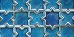 Star Cross 3D Turquoise Ceramic Handmade Tile