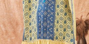 Women Sunny Sky Blue Bandhini Kurta