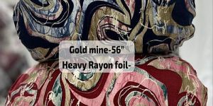 Multicolor Rayon Foil Heavy Printed Fabric