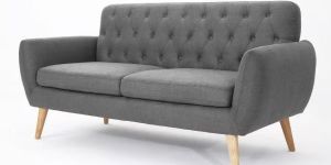 Mid Century Modern Tufted Fabric Sofa