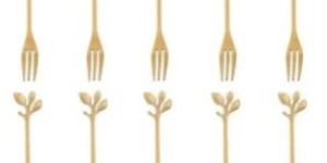Stainless Steel Gold Leaf Shape Fruit Forks Set
