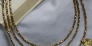 Women Invisible Necklace 3 Layered with Crafted Coins