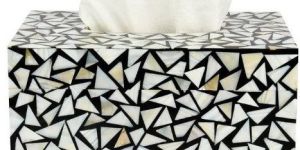 Monochrome Fusioned Tissue Box In Mother Of Pearl