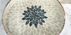 Petal Harmony Serving Tray In Mother of Pearl